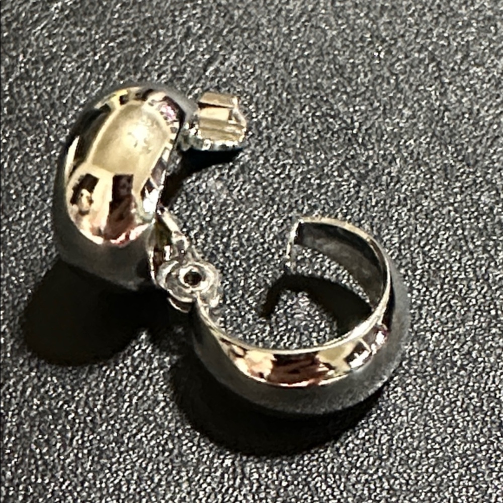 Monet Vintage Silver-Tone Clip On Earrings - Picture 8 of 8